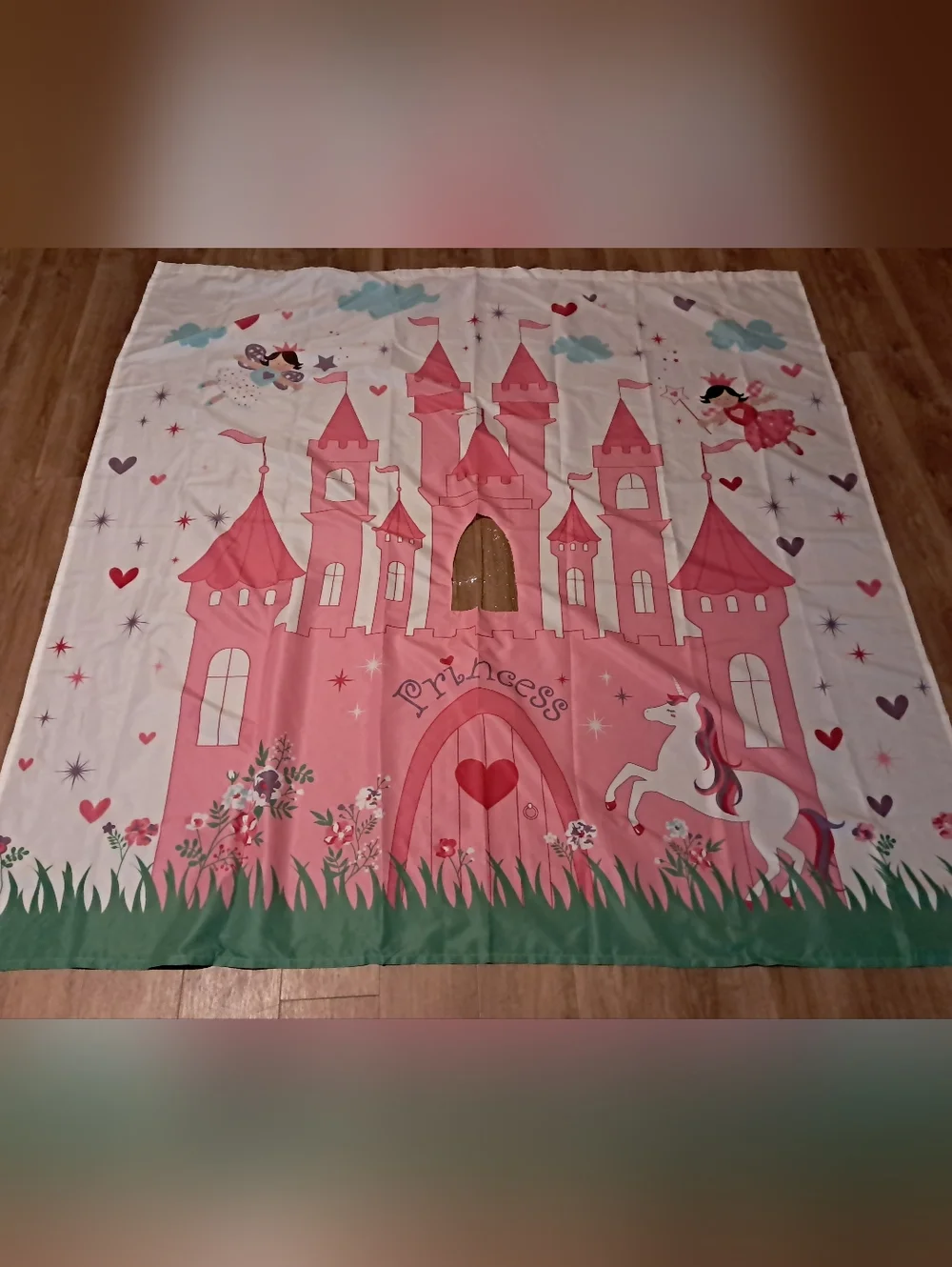 Pink Princess Castle Play Tent Shower Curtain